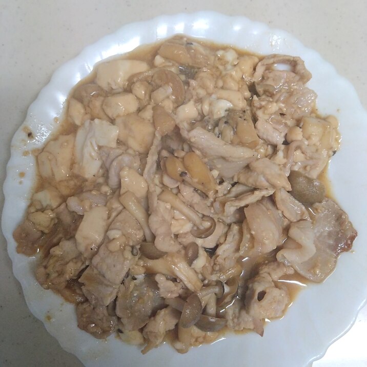 しめじの肉豆腐風甘辛炒め